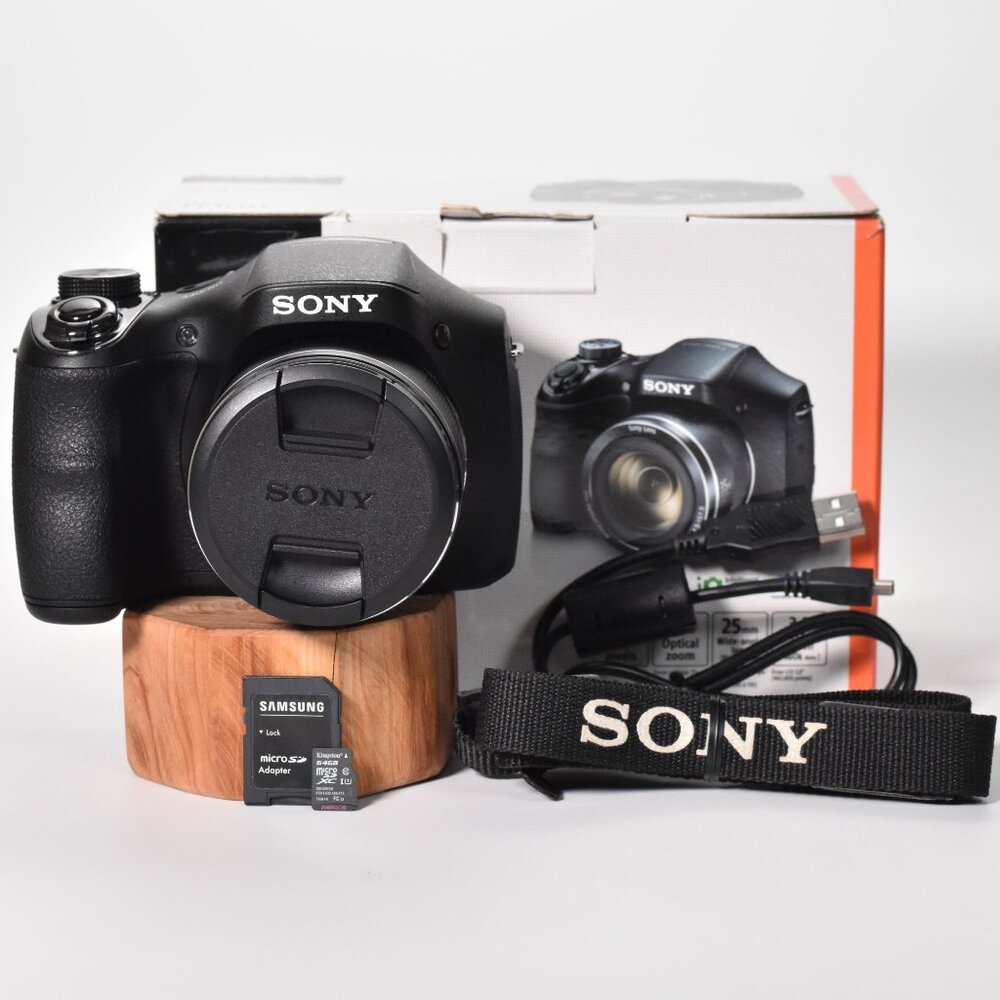 Sony Cybershot DSC-H300 Digital Camera 20.1MP 35x Opt Zoom HD Video 64GB SD Card